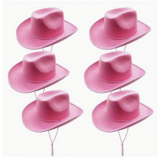 Cowboy Hat - Pink 6pc